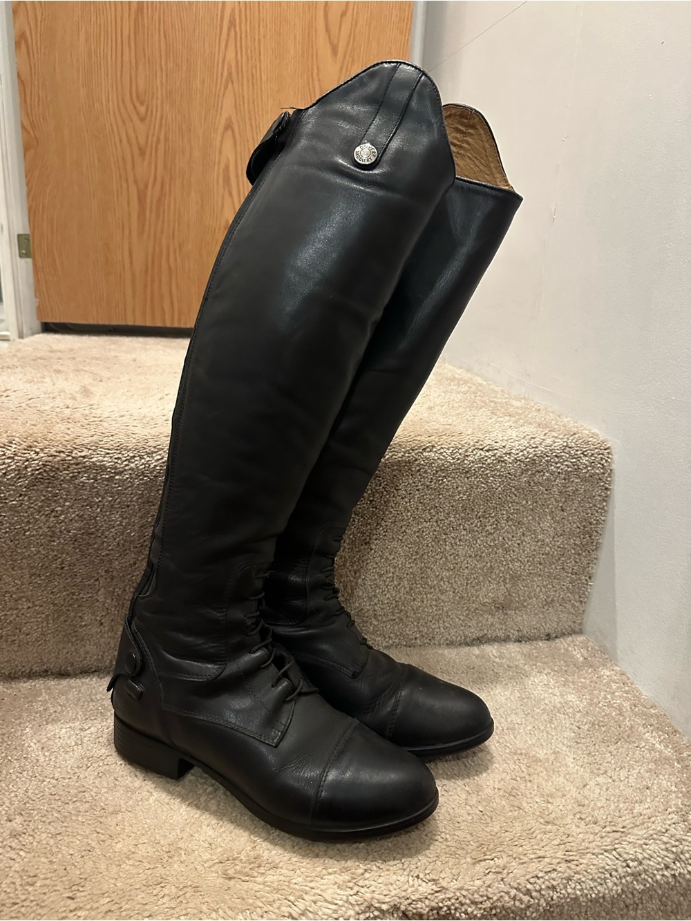 Black Women's Dover Saddlery Tall Riding Boots - Leather Athletic Style